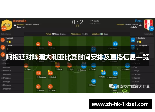阿根廷对阵澳大利亚比赛时间安排及直播信息一览